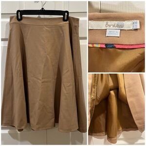 Boden A-Line Tan Skirt 10L